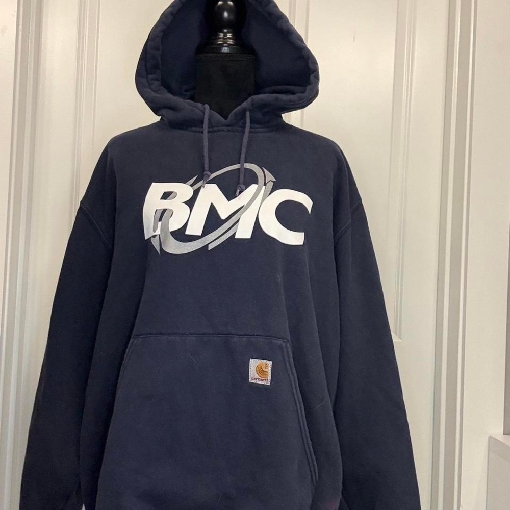 Carhartt Pullover Hoodie XL Navy Workwear Company Logo
